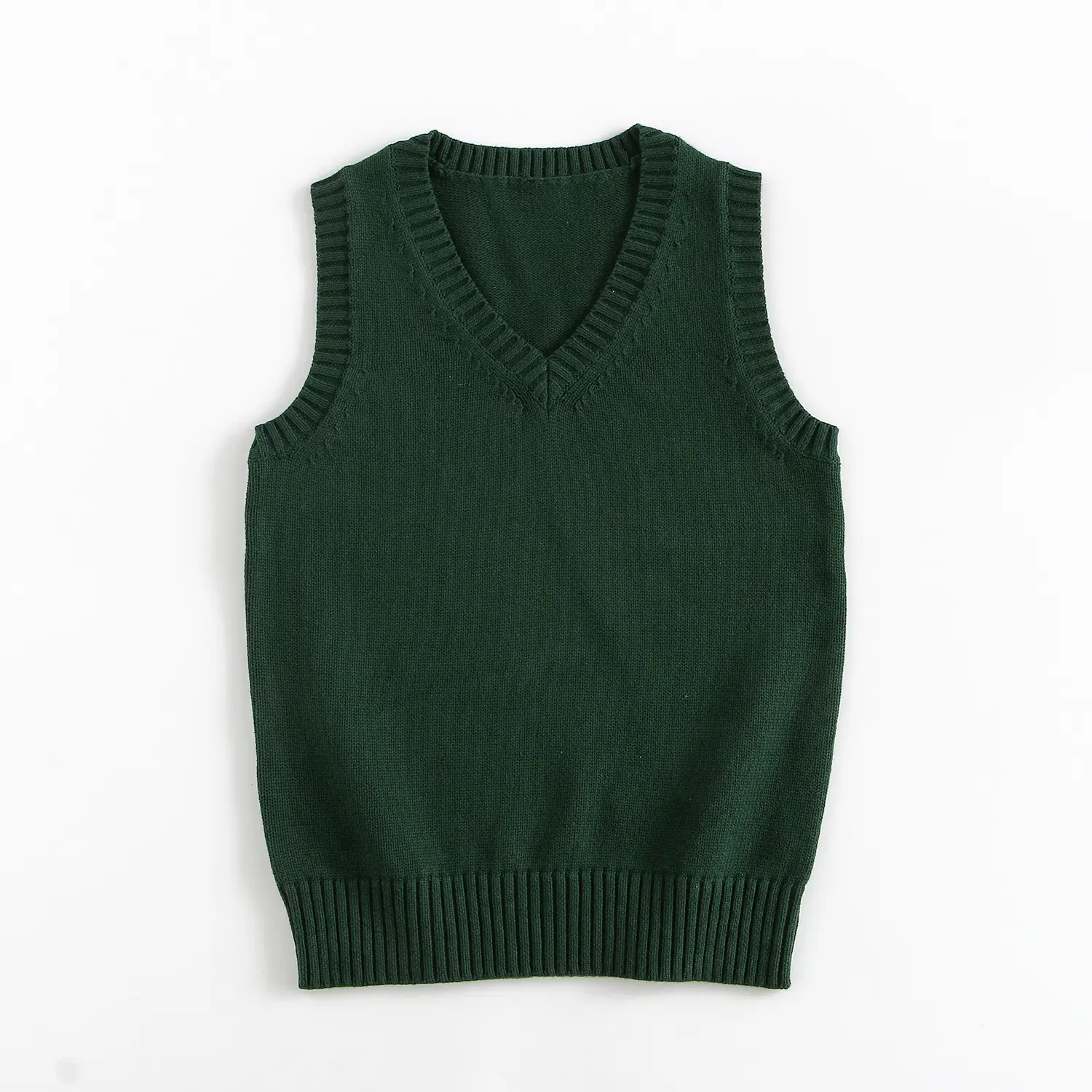 Maroon Knitted Sleeveless V-Neck Vest - Image 12