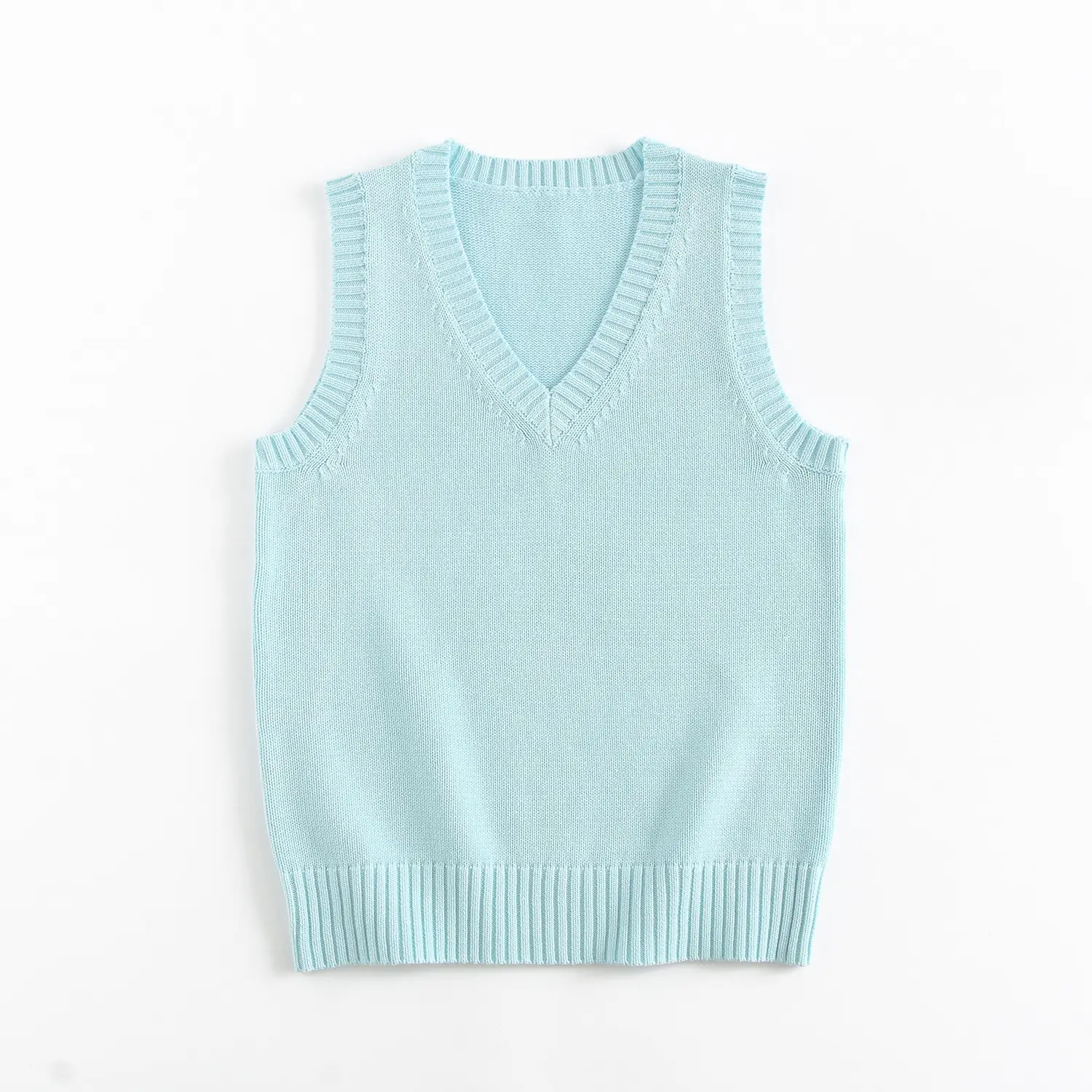 Maroon Knitted Sleeveless V-Neck Vest - Image 13