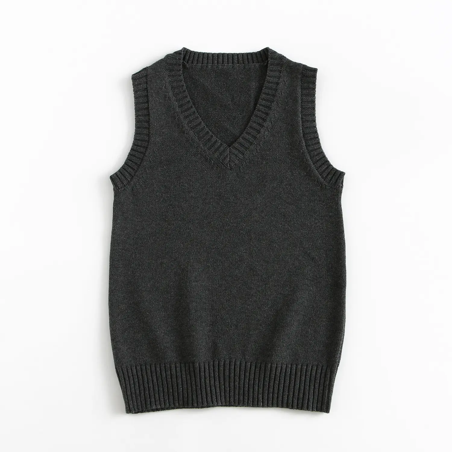 Maroon Knitted Sleeveless V-Neck Vest - Image 14