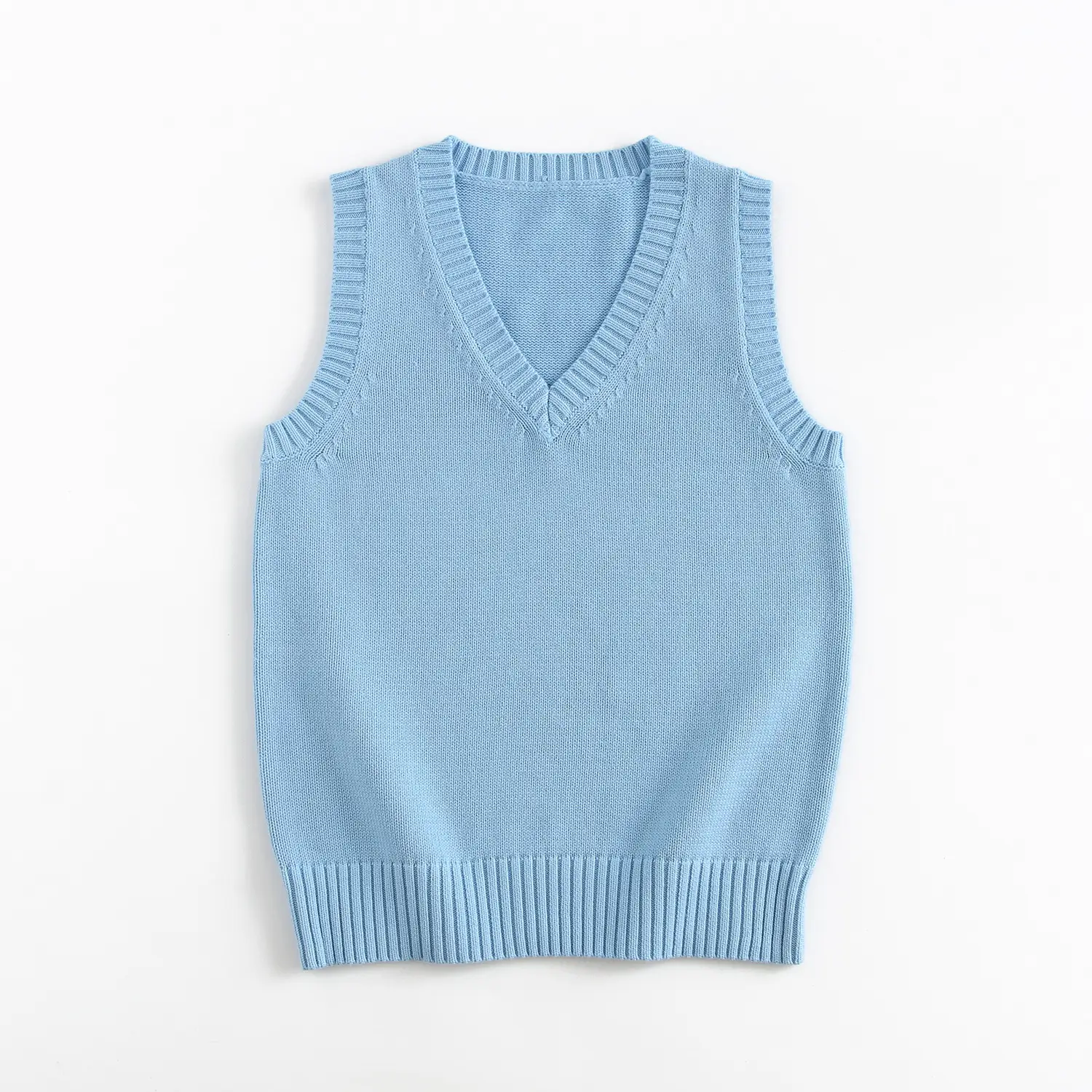 Maroon Knitted Sleeveless V-Neck Vest - Image 15