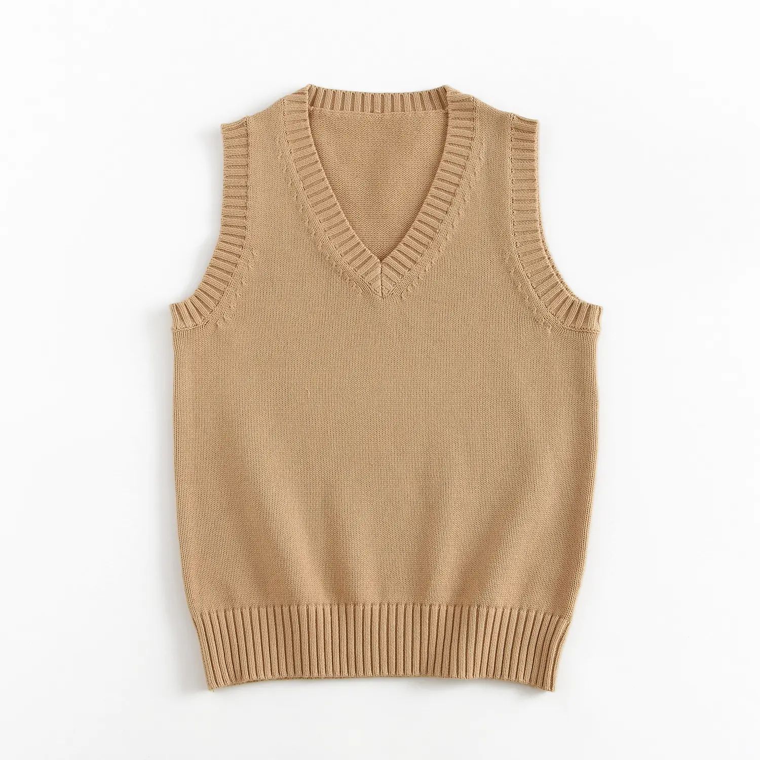 Maroon Knitted Sleeveless V-Neck Vest - Image 16