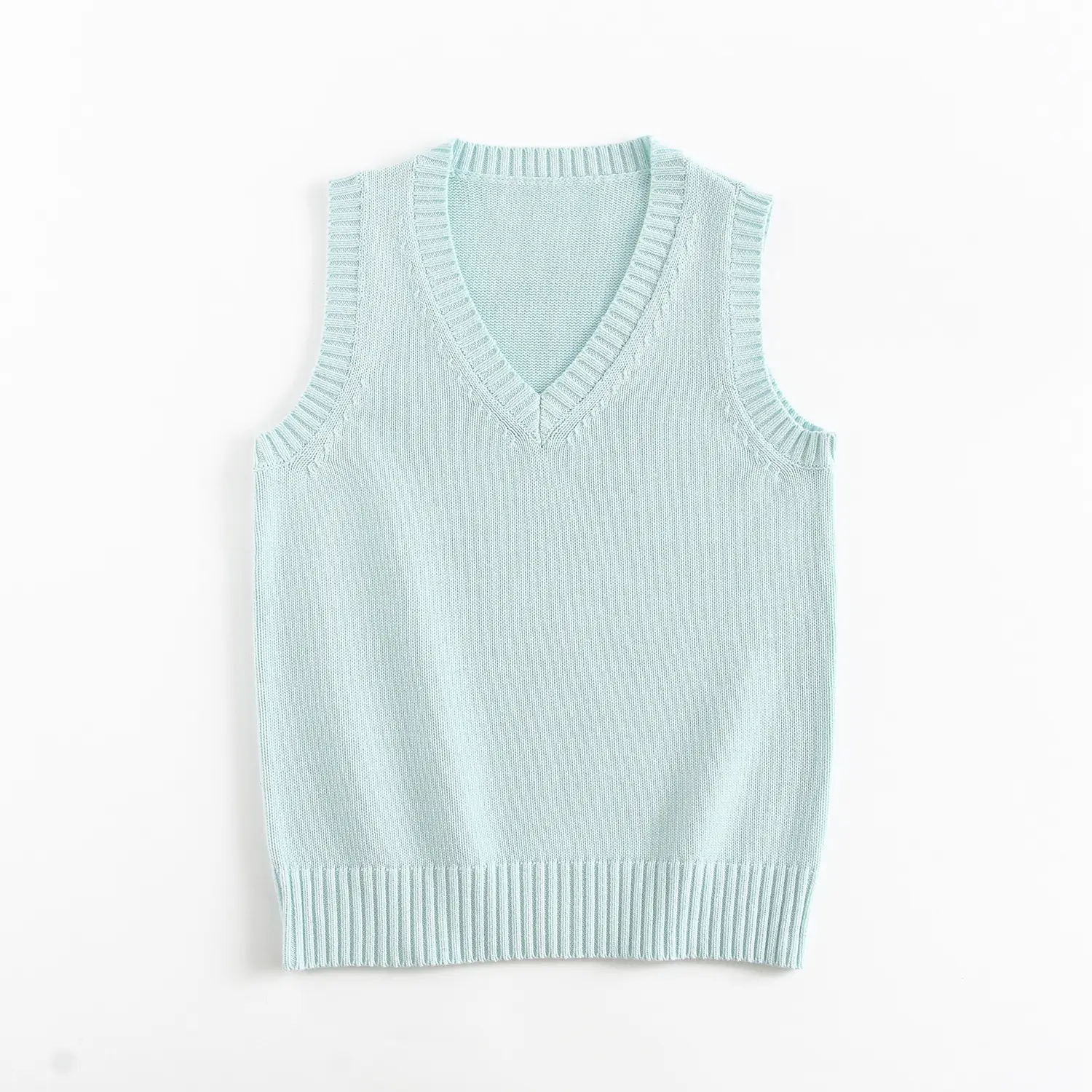 Maroon Knitted Sleeveless V-Neck Vest - Image 18