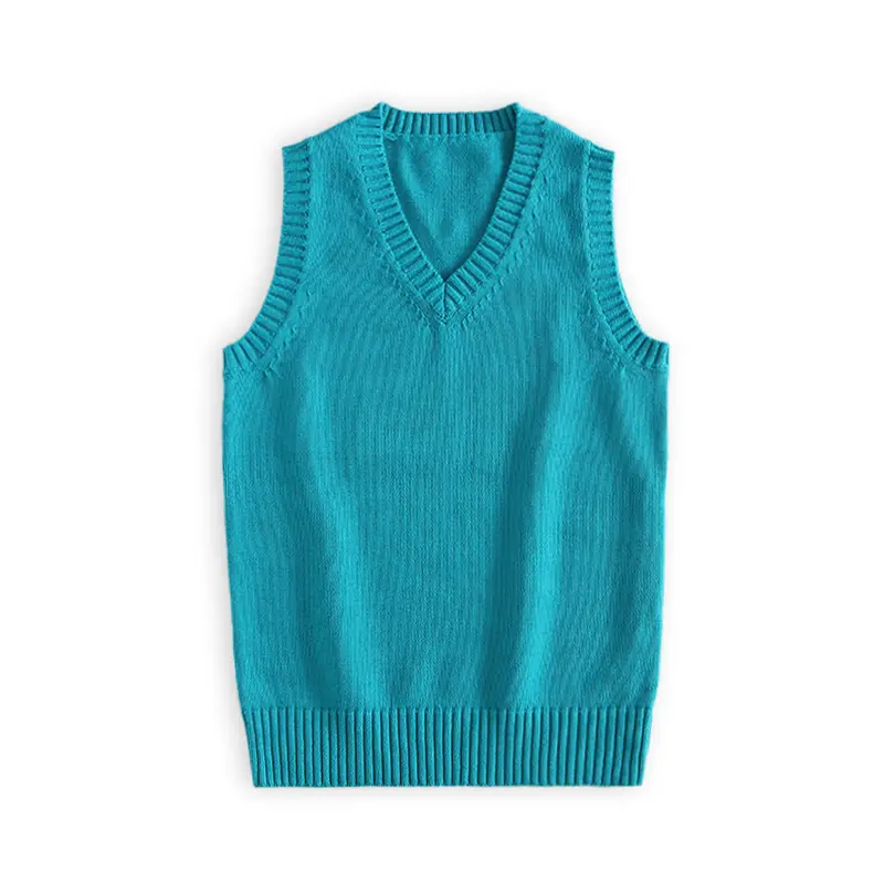 Maroon Knitted Sleeveless V-Neck Vest - Image 19