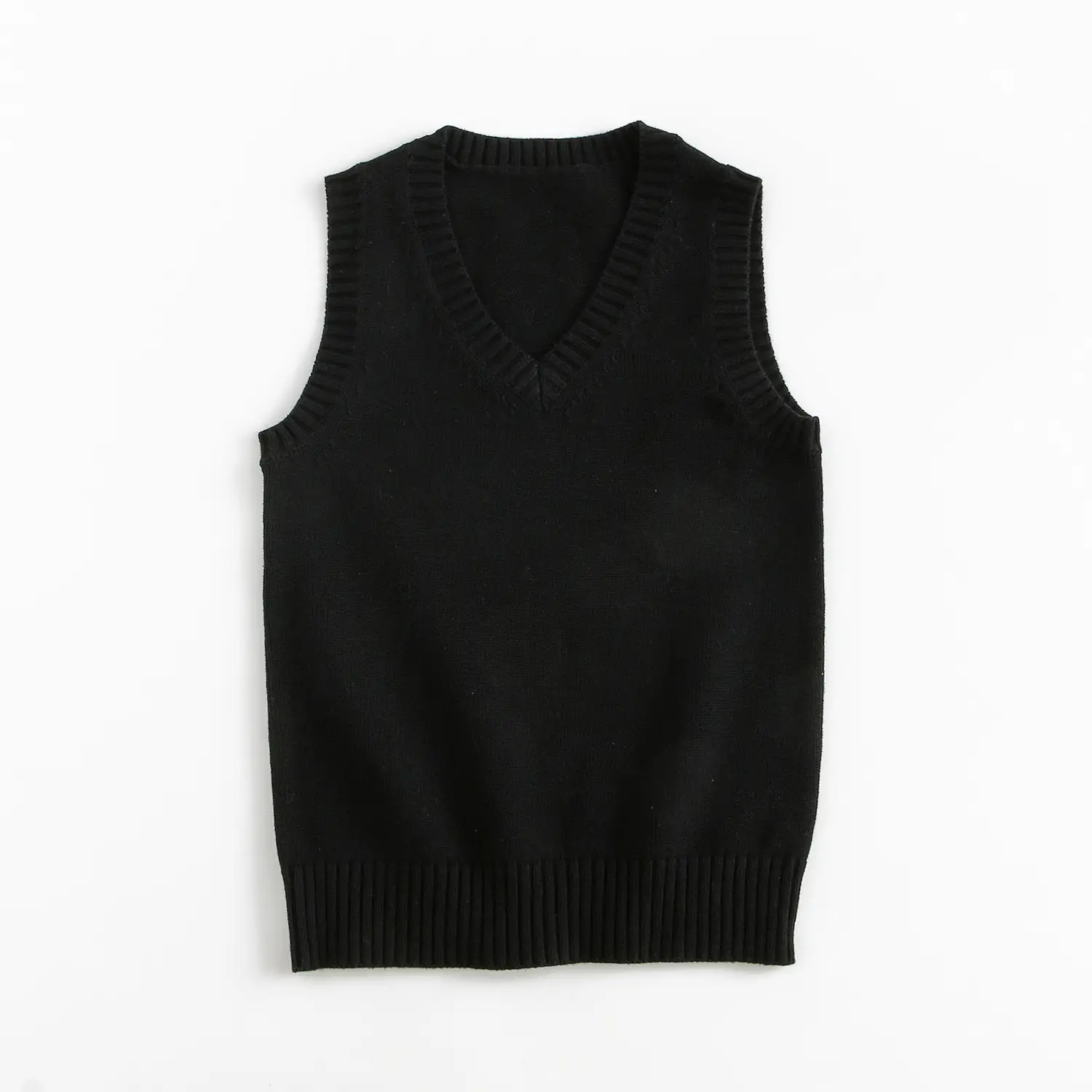 Maroon Knitted Sleeveless V-Neck Vest - Image 2