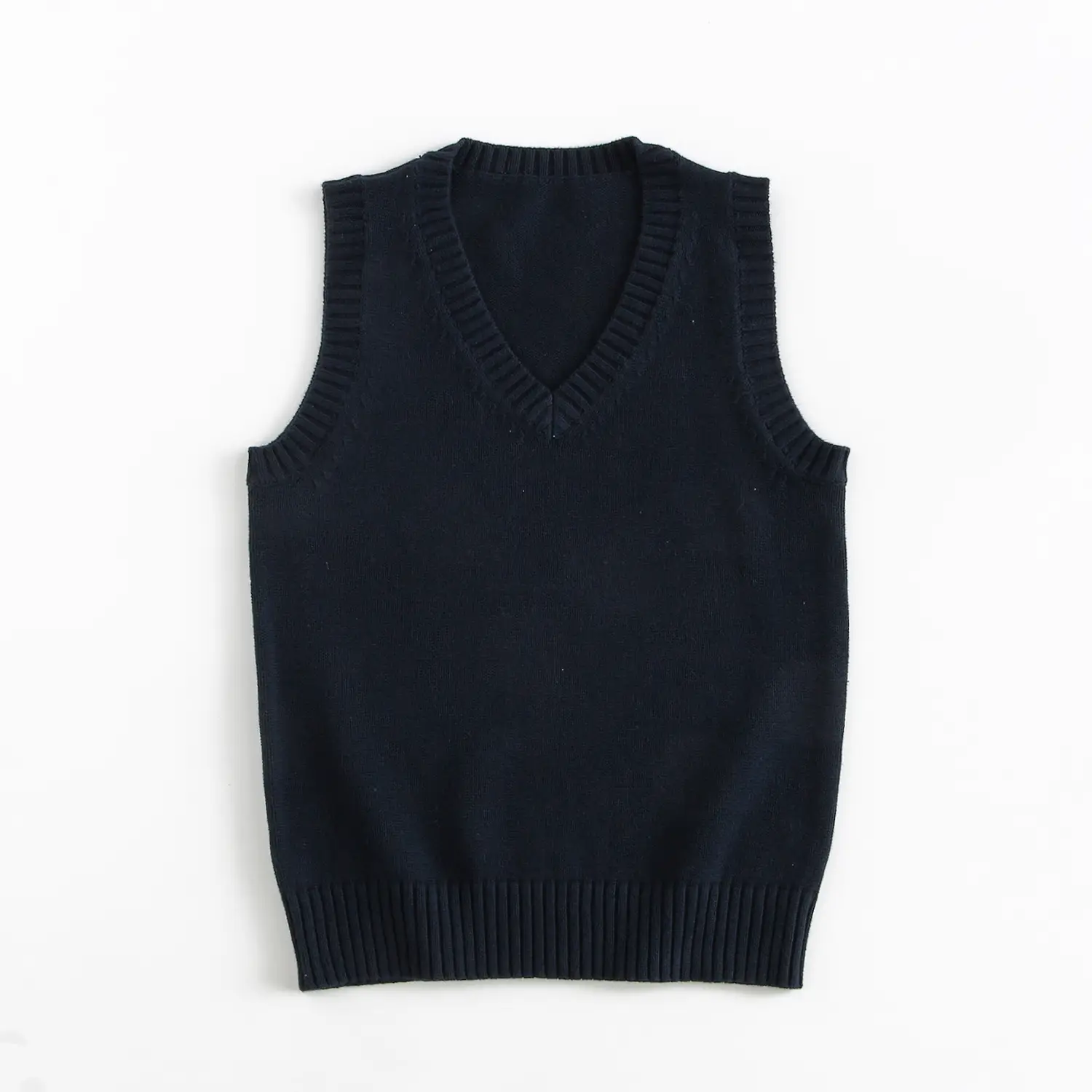 Maroon Knitted Sleeveless V-Neck Vest - Image 3