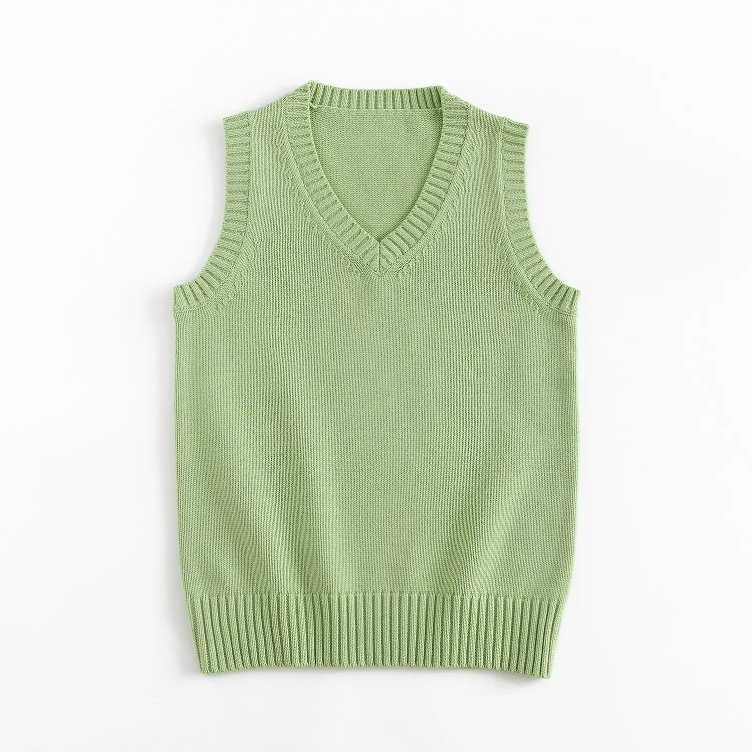 Maroon Knitted Sleeveless V-Neck Vest - Image 5
