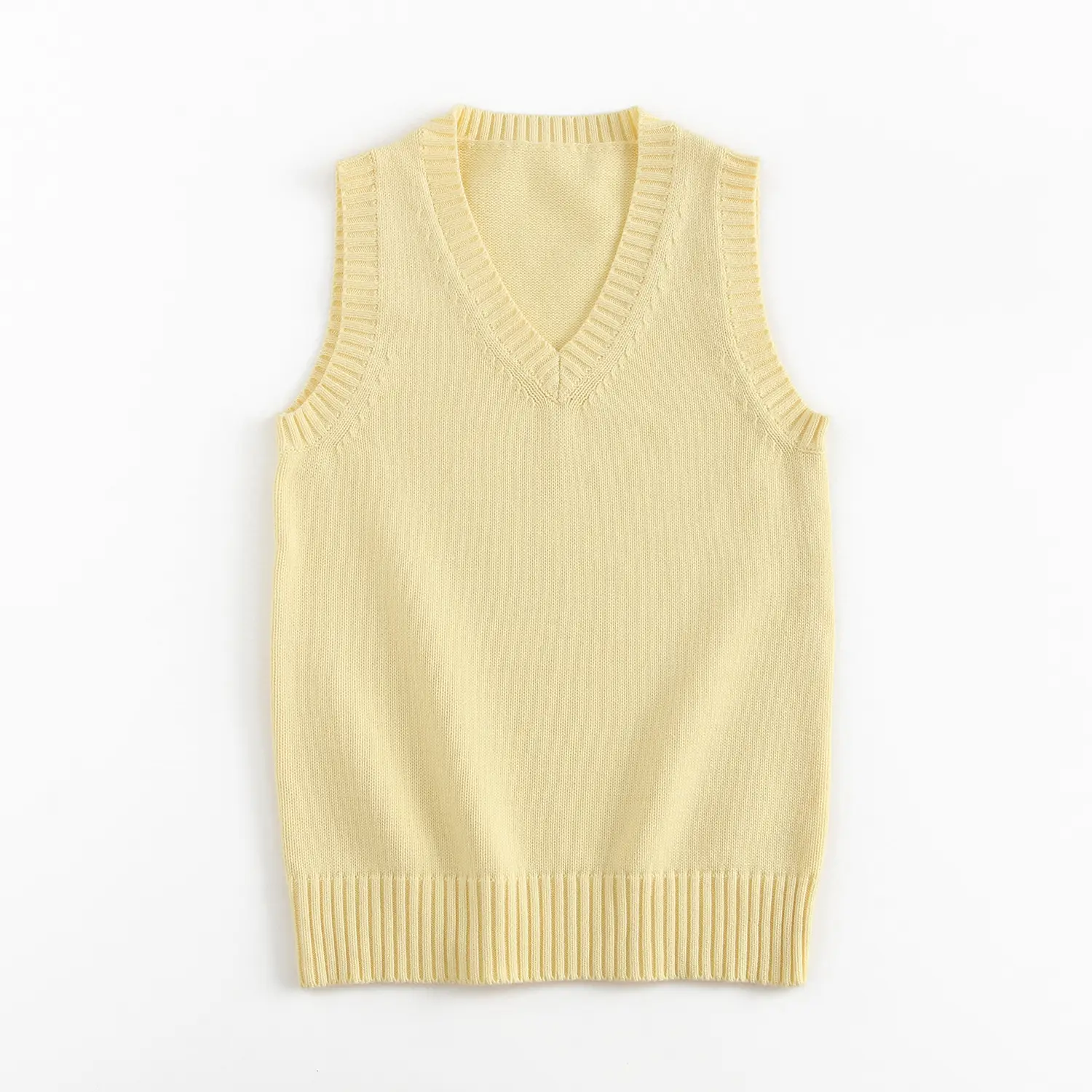 Maroon Knitted Sleeveless V-Neck Vest - Image 6