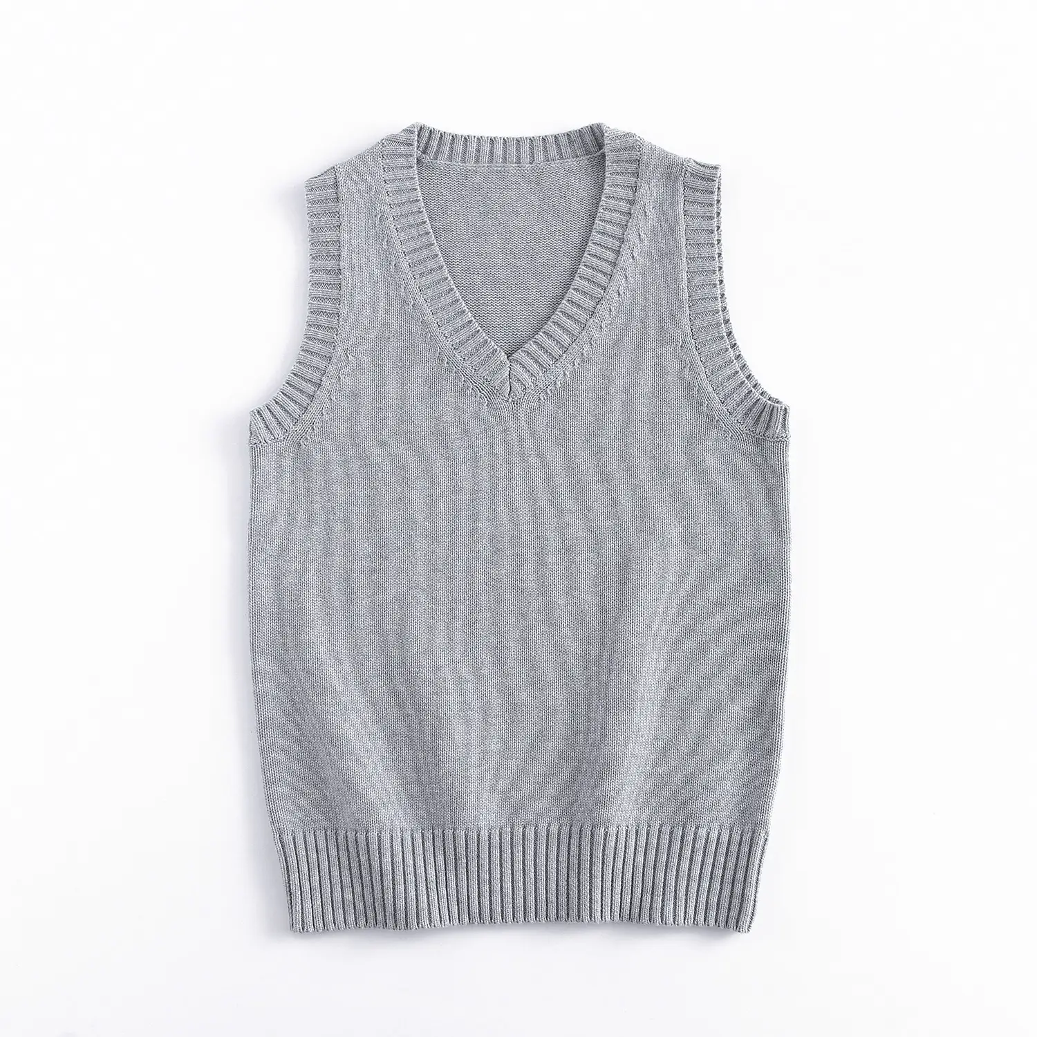 Maroon Knitted Sleeveless V-Neck Vest - Image 7