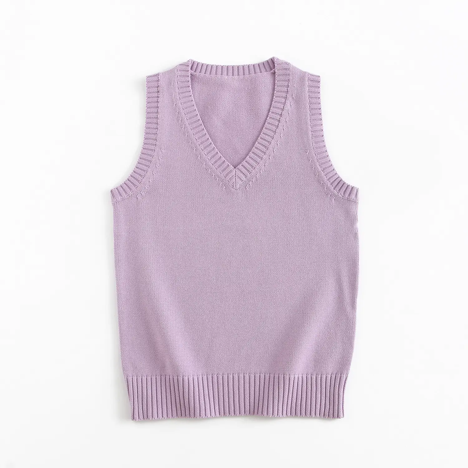 Maroon Knitted Sleeveless V-Neck Vest - Image 9