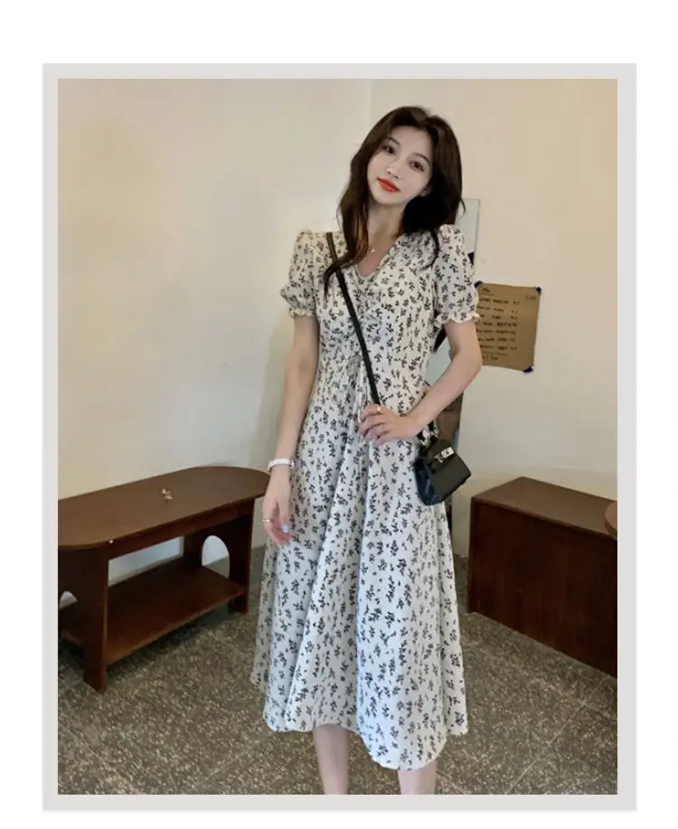 Summer Floral Skirt Dress Petite Medium Length — feature 12