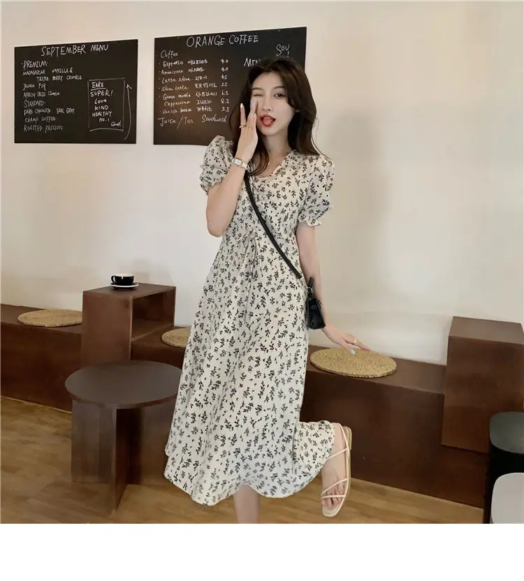 Summer Floral Skirt Dress Petite Medium Length — feature 14