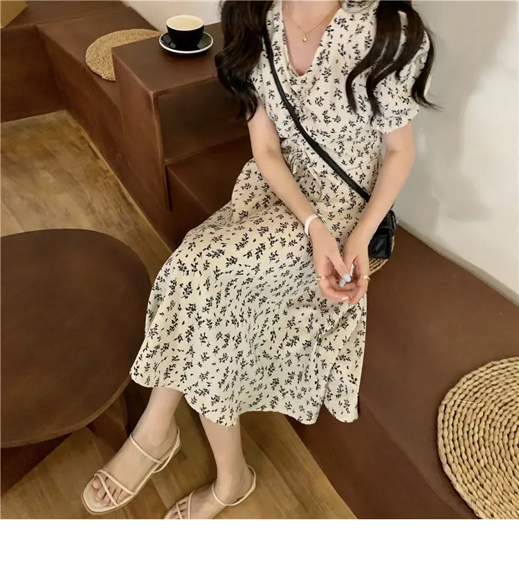 Summer Floral Skirt Dress Petite Medium Length — feature 15