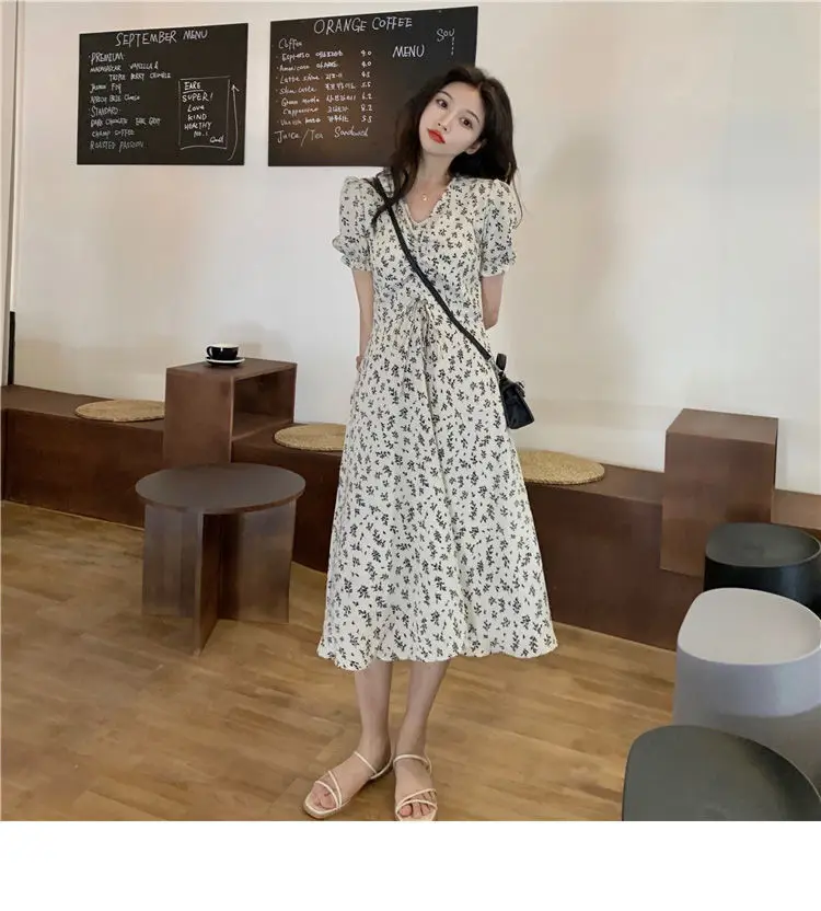 Summer Floral Skirt Dress Petite Medium Length — feature 19
