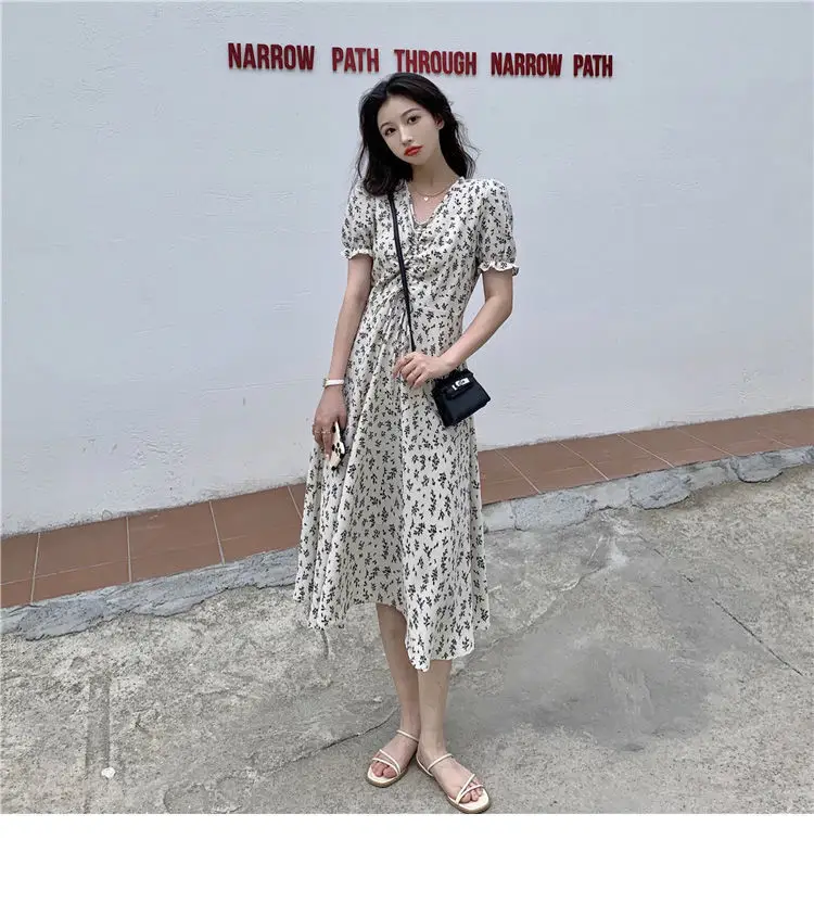 Summer Floral Skirt Dress Petite Medium Length — feature 28