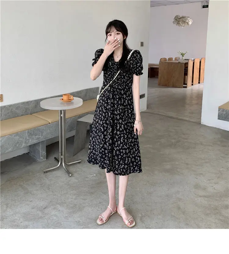 Summer Floral Skirt Dress Petite Medium Length — feature 29