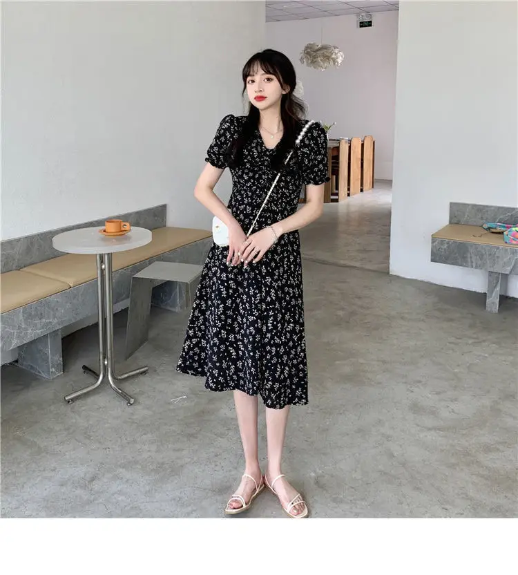 Summer Floral Skirt Dress Petite Medium Length — feature 30