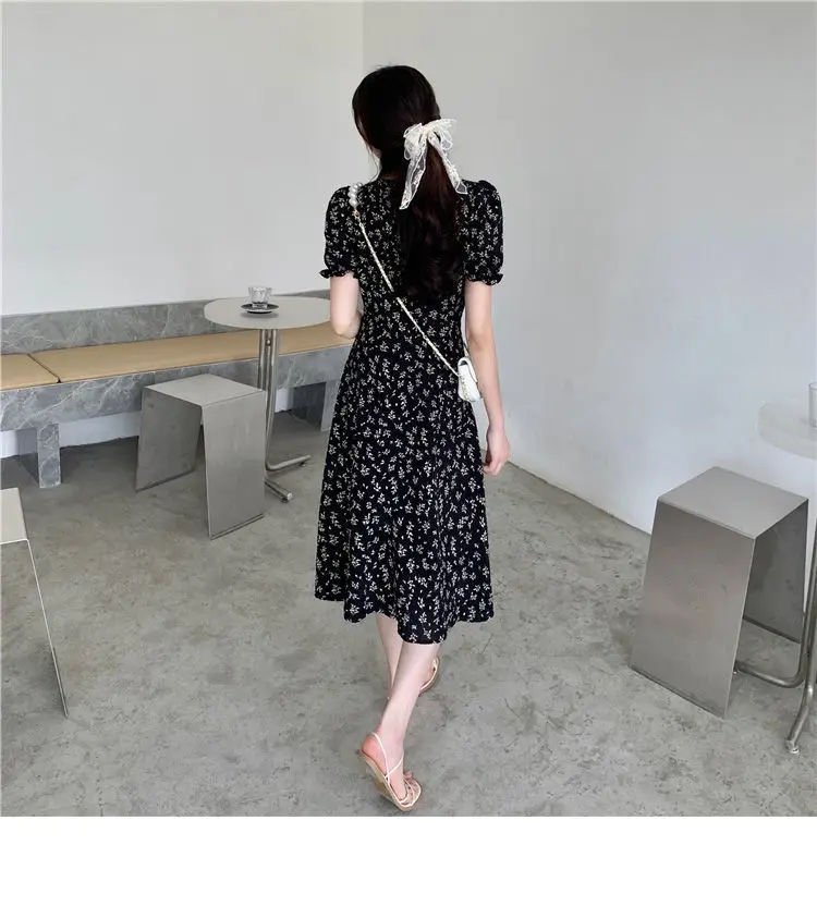 Summer Floral Skirt Dress Petite Medium Length — feature 31