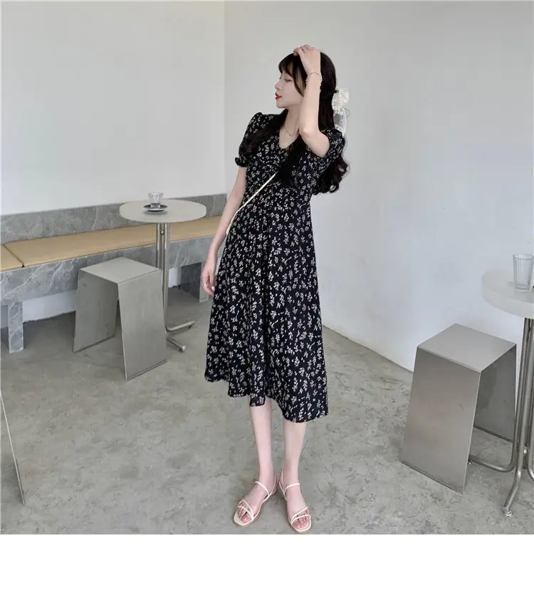 Summer Floral Skirt Dress Petite Medium Length — feature 32