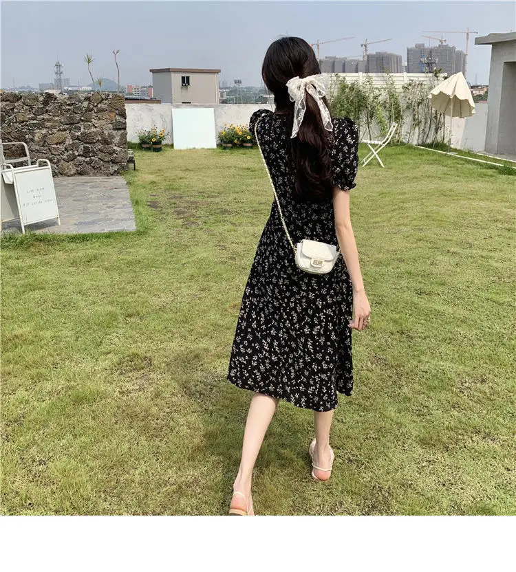 Summer Floral Skirt Dress Petite Medium Length — feature 34