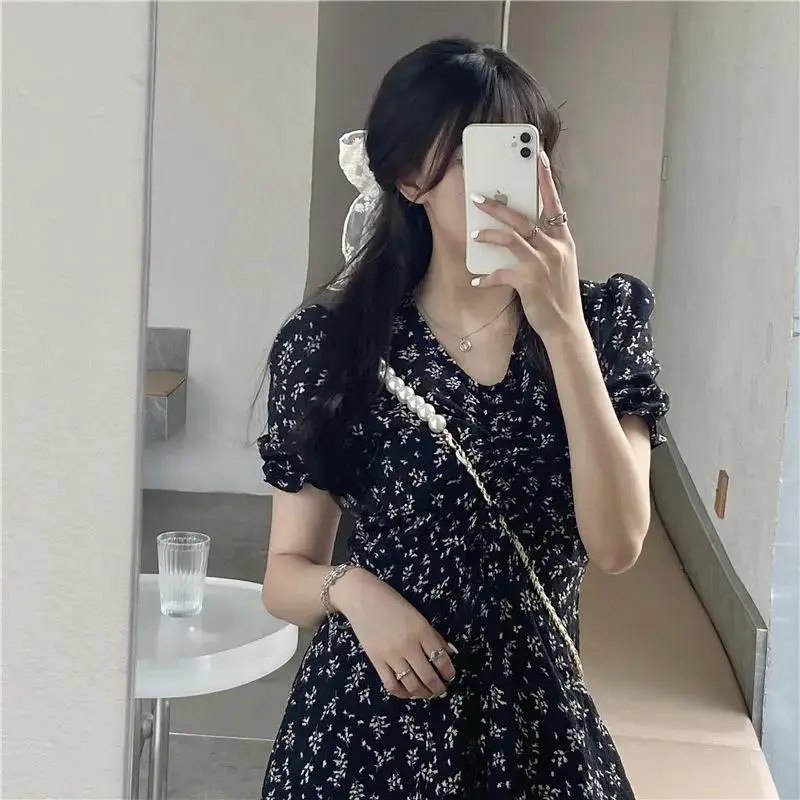 Summer Floral Skirt Dress Petite Medium Length — feature 4