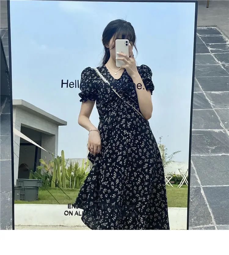 Summer Floral Skirt Dress Petite Medium Length — feature 43
