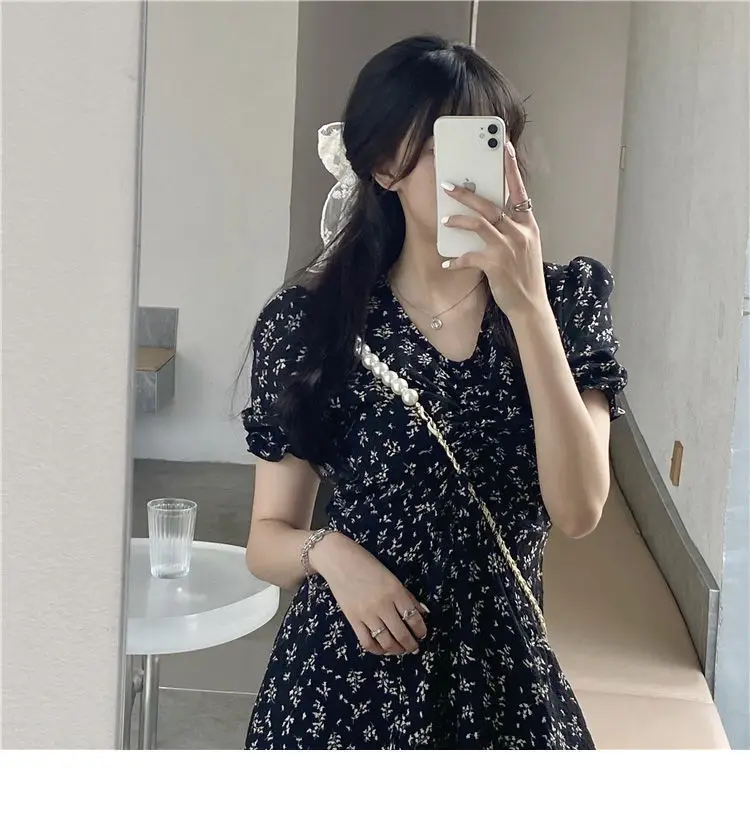 Summer Floral Skirt Dress Petite Medium Length — feature 44