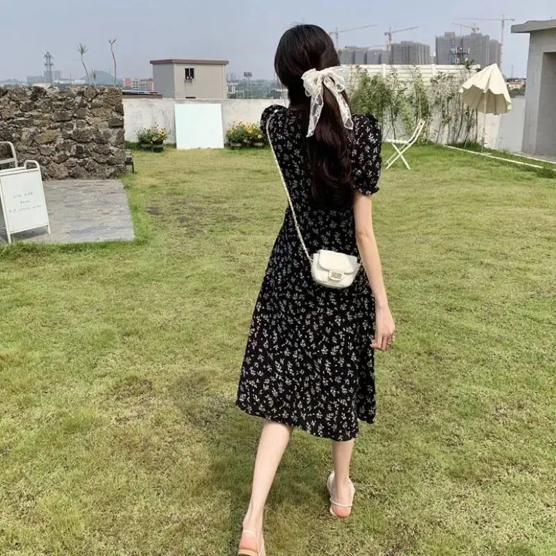 Summer Floral Skirt Dress Petite Medium Length — feature 5