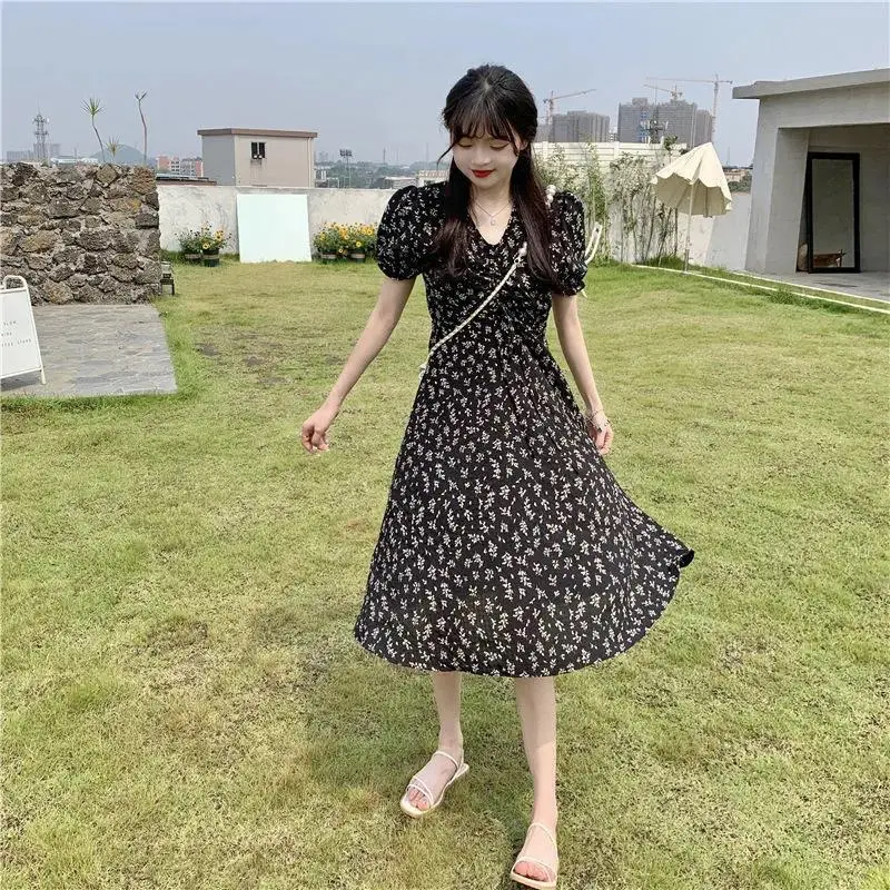 Summer Floral Skirt Dress Petite Medium Length — feature 7