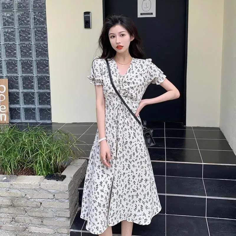 Summer Floral Skirt Dress Petite Medium Length — feature 8