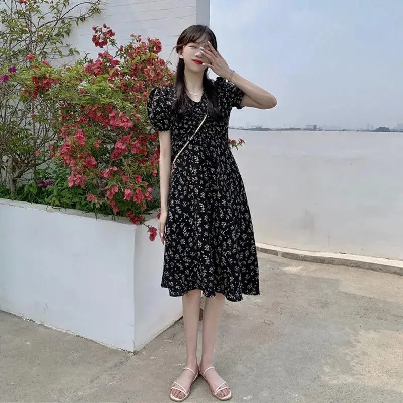 Summer Floral Skirt Dress Petite Medium Length — feature 9