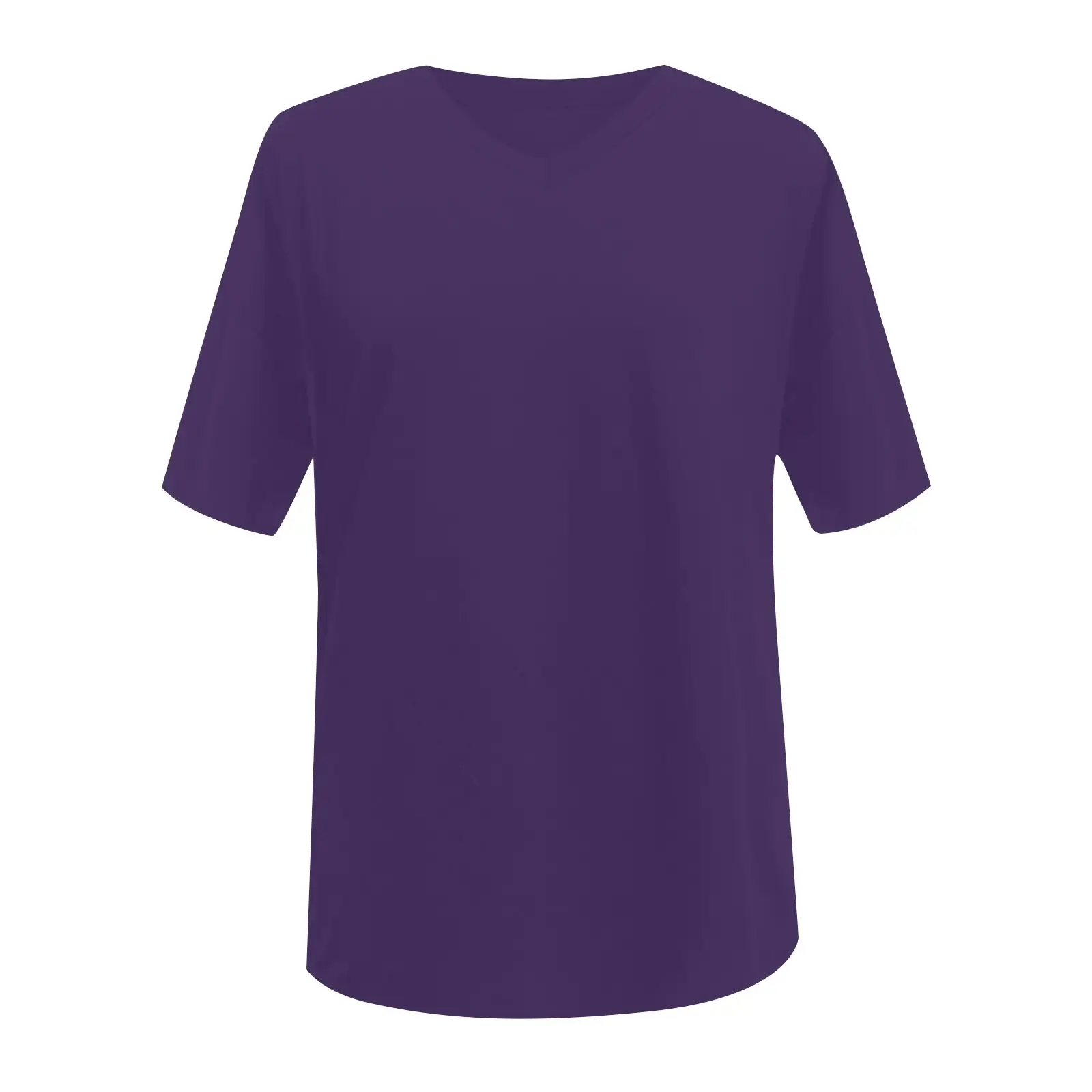 Red Loose V-Neck Cotton Top for Women - Image 18