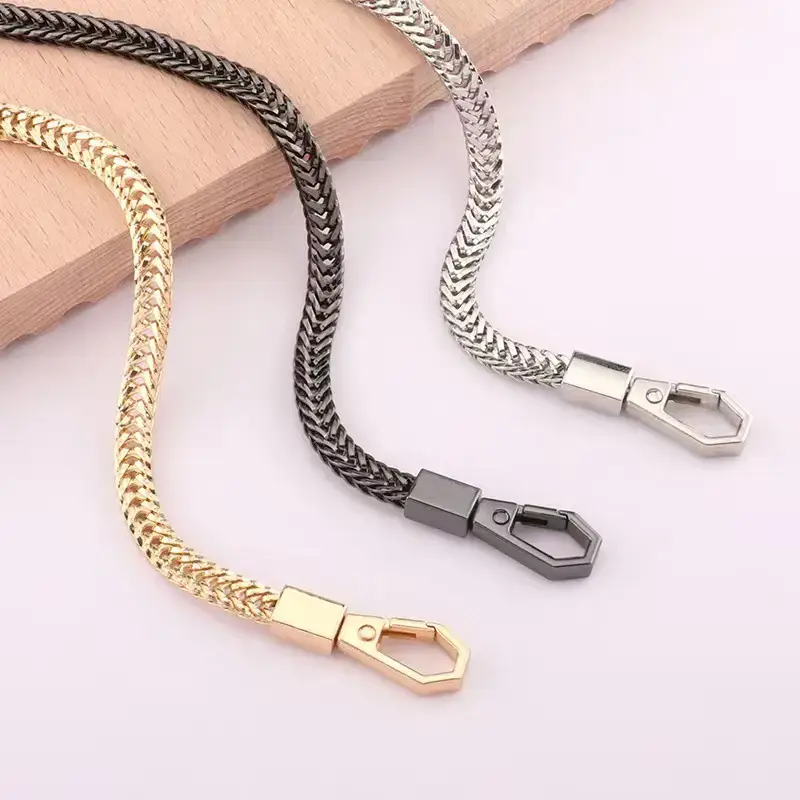 Steel Chain Shoulder Strap Light Gold Wide Strap - Image 5