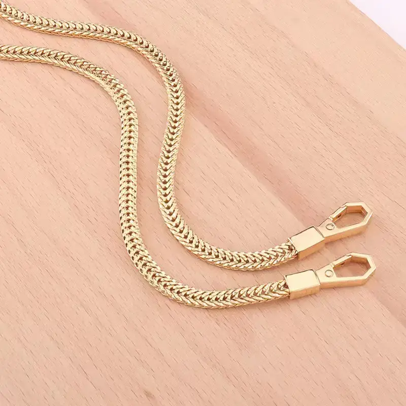Steel Chain Shoulder Strap Light Gold Wide Strap - Image 7
