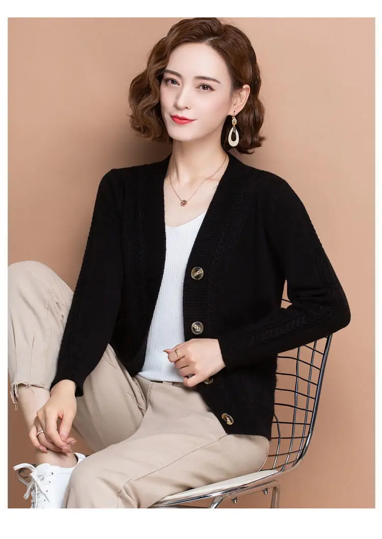 2026 V-Neck Knitted Cardigan for Women — feature 24
