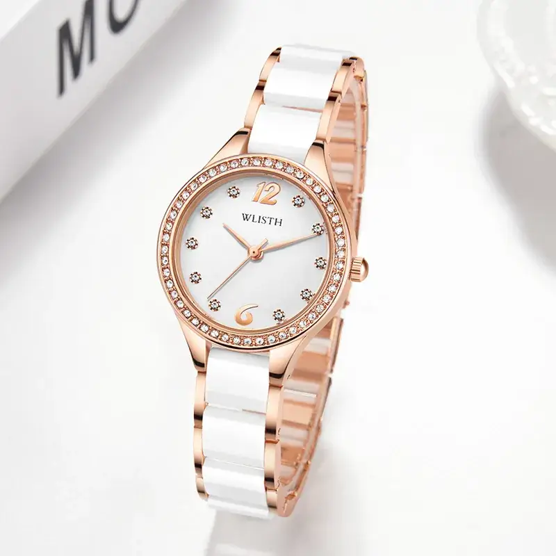 Women's Rose Gold Diamond Watch with Quartz Movement - Image 4