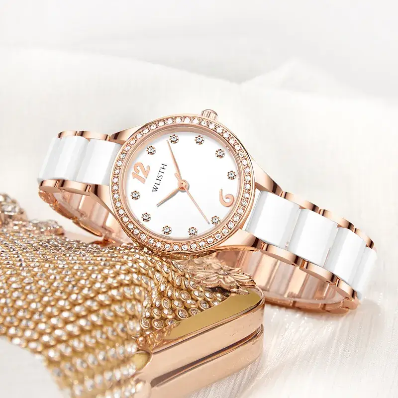 Women's Rose Gold Diamond Watch with Quartz Movement - Image 6