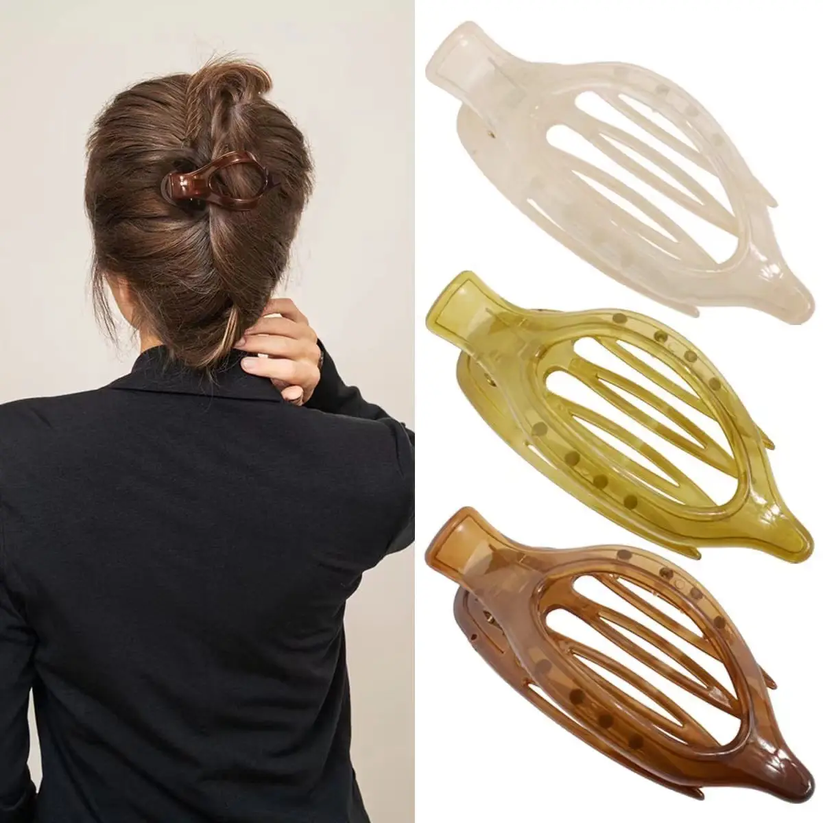 Oval Duckbill Hair Clips Large Grabber Set