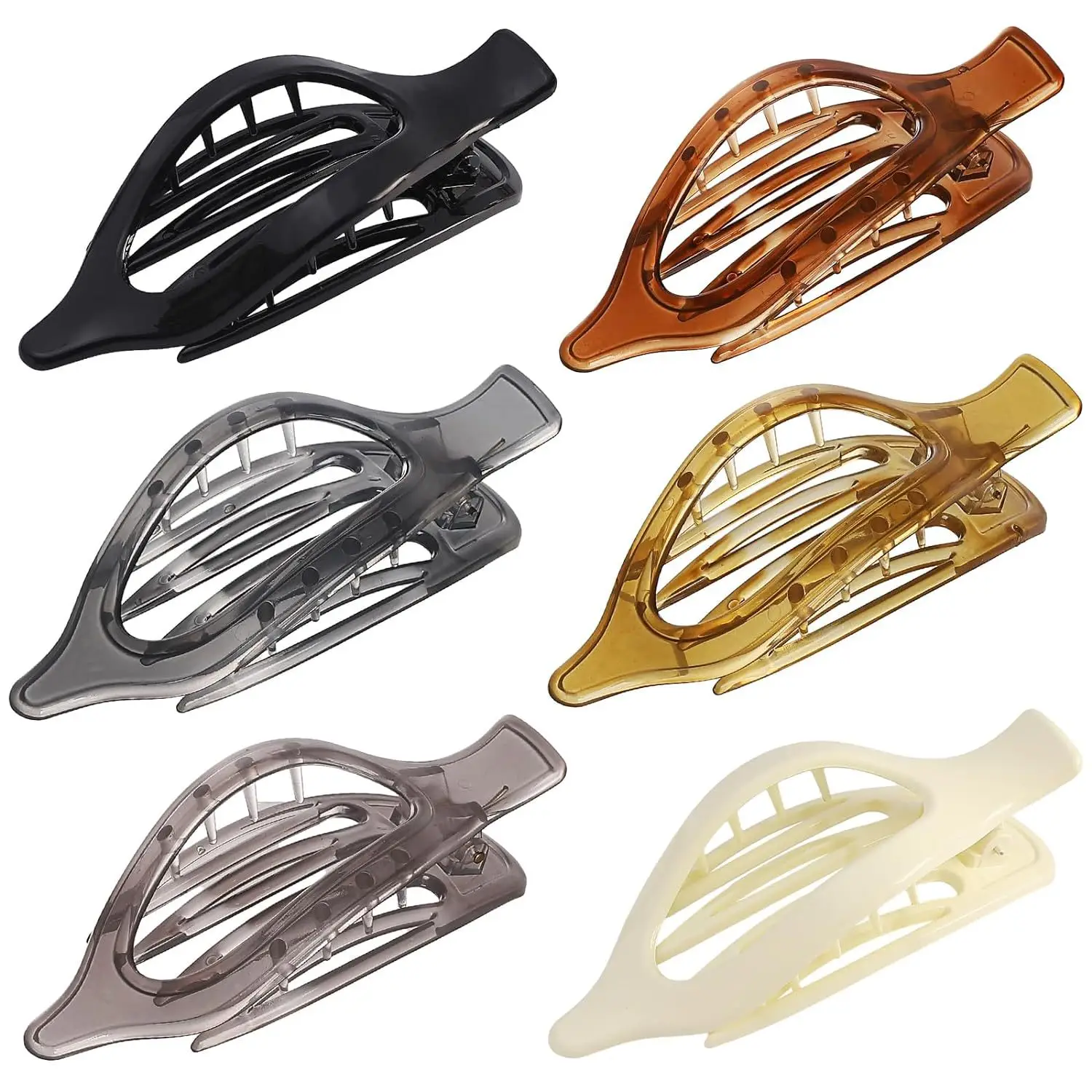 Oval Duckbill Hair Clips Large Grabber Set