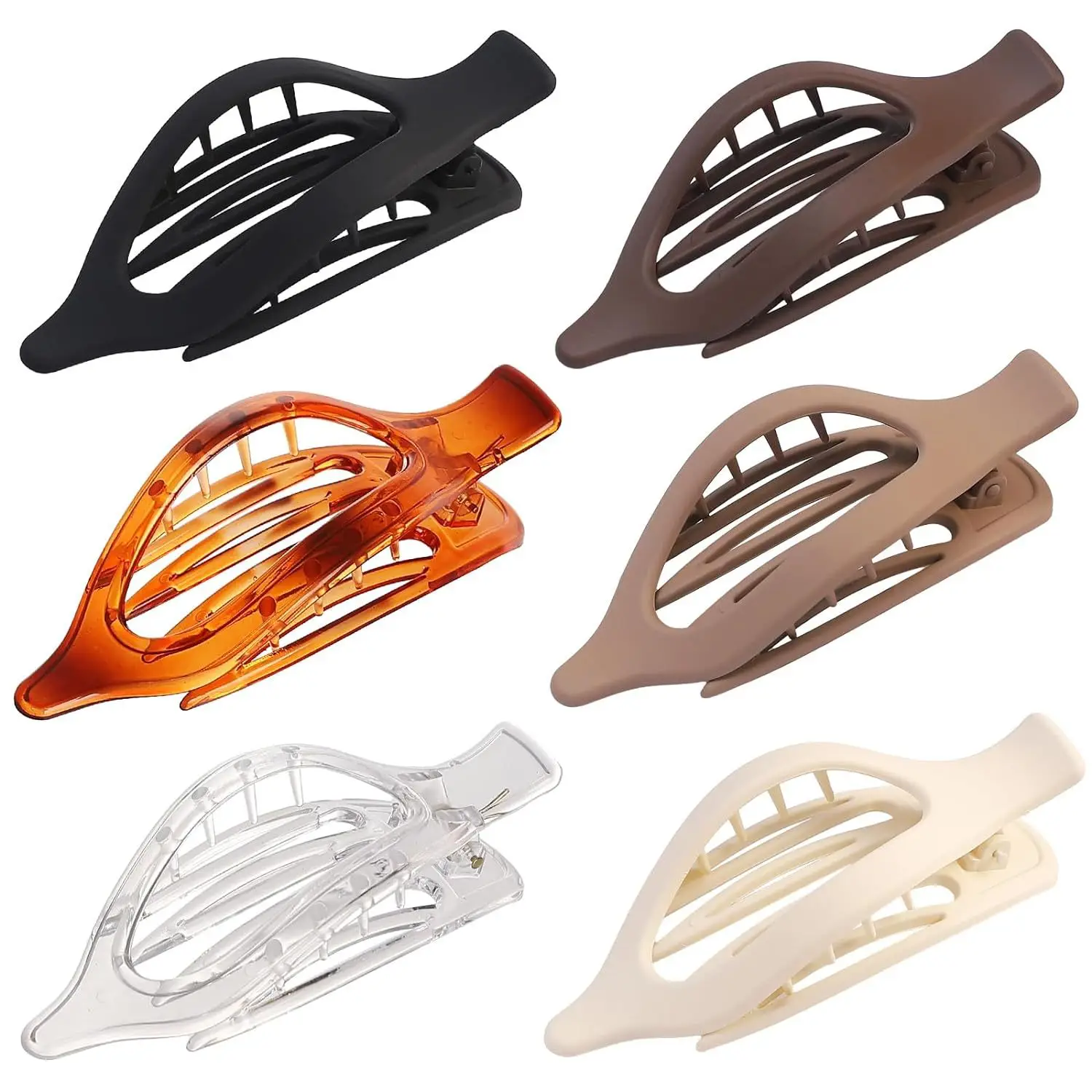 Oval Duckbill Hair Clips Large Grabber Set