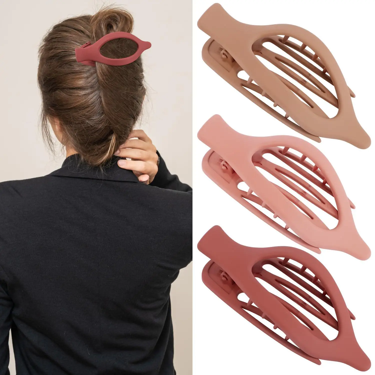 Oval Duckbill Hair Clips Large Grabber Set