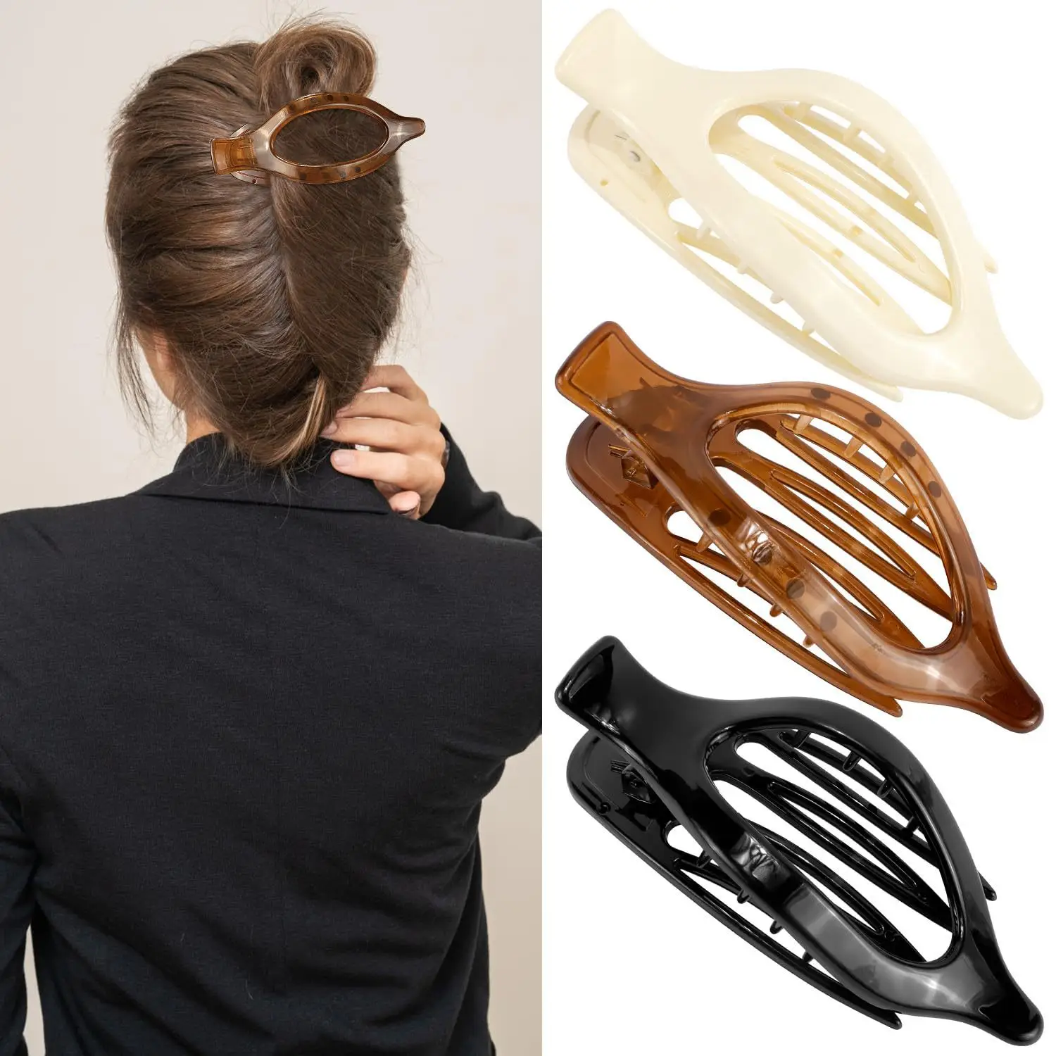 Oval Duckbill Hair Clips Large Grabber Set