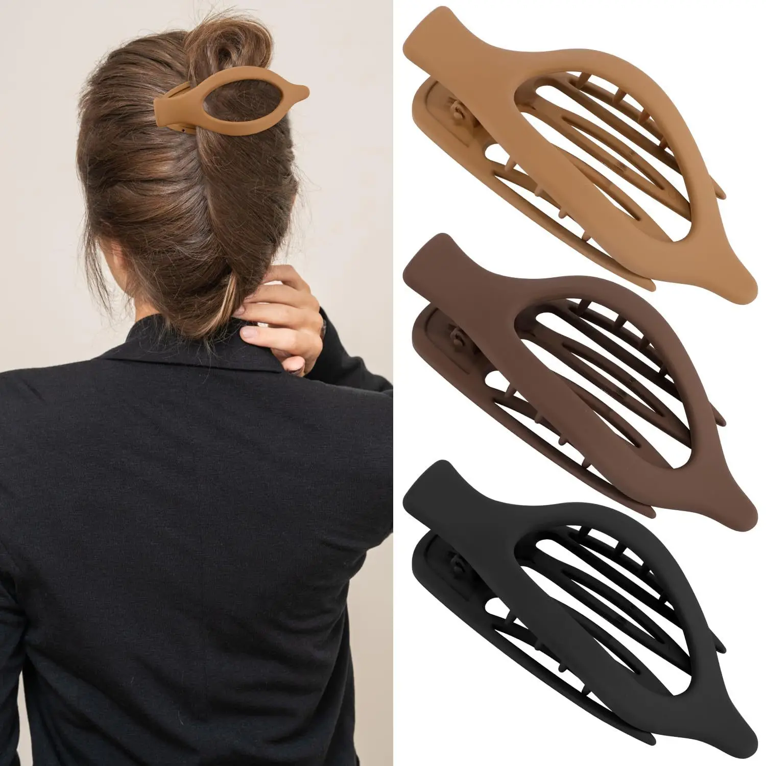 Oval Duckbill Hair Clips Large Grabber Set