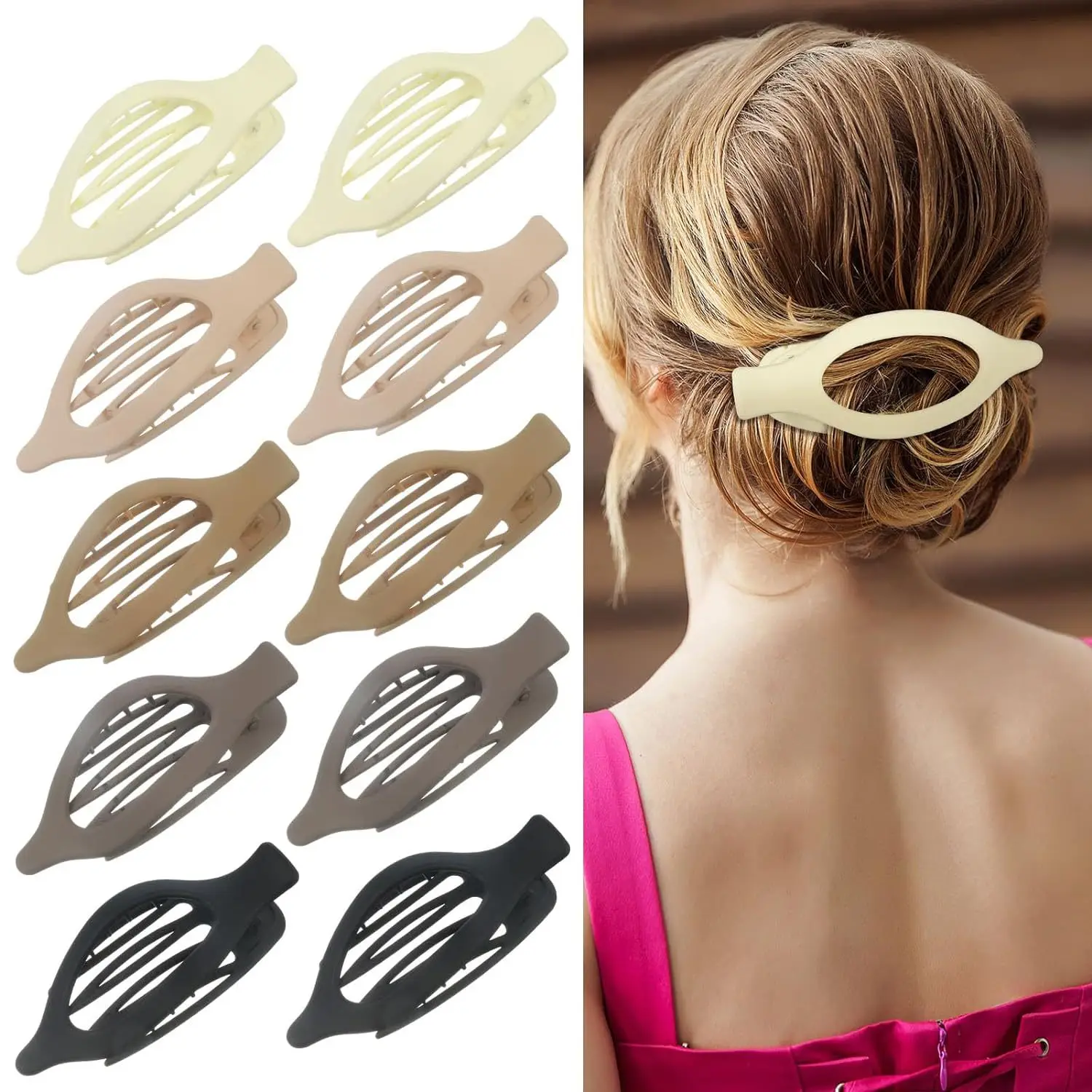 Oval Duckbill Hair Clips Large Grabber Set