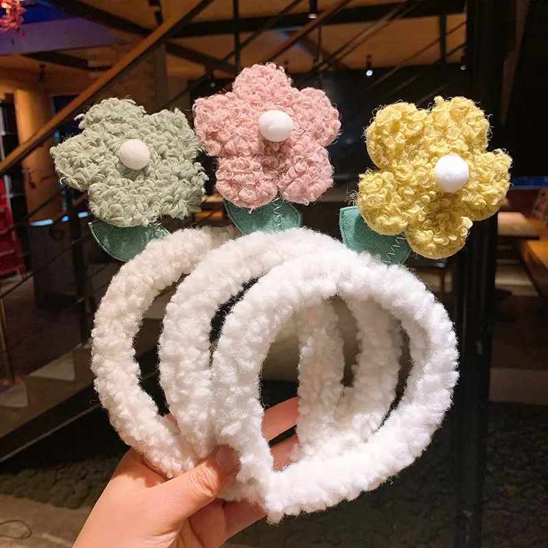 Red Plush Flower Hairband for Girls Cute Headband - Image 6