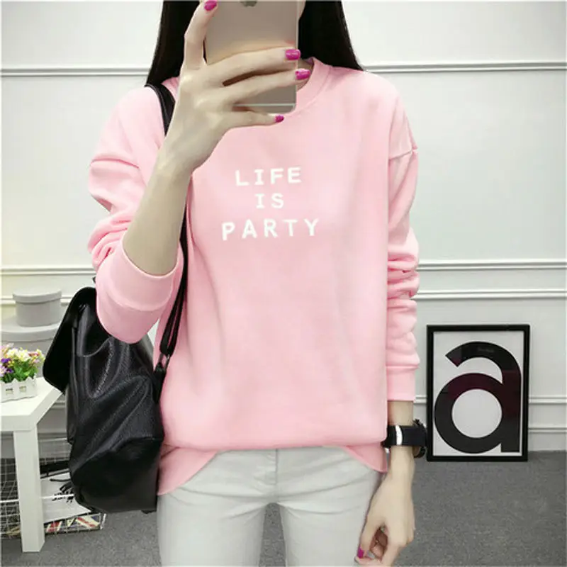 Women Fleece Printed Long Sleeve T-Shirt Navy Blue Party Wear