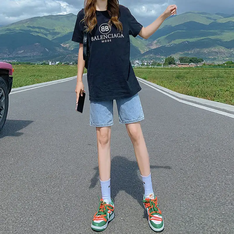 Women Slim Fit Denim Shorts Summer 2022 - Image 4