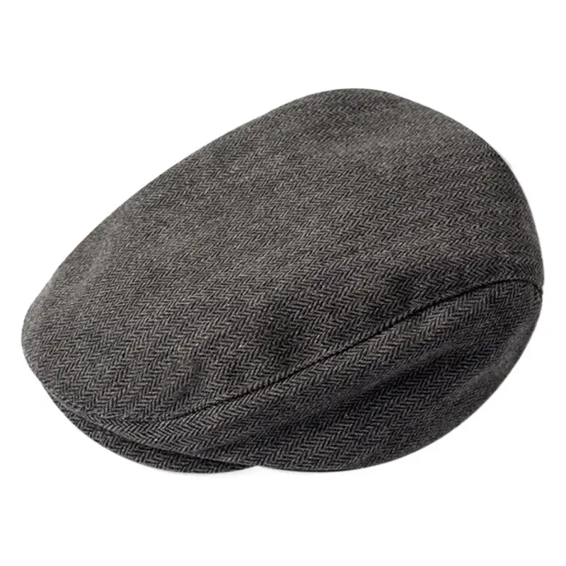 Children's Brown Embroidered Beret Cap