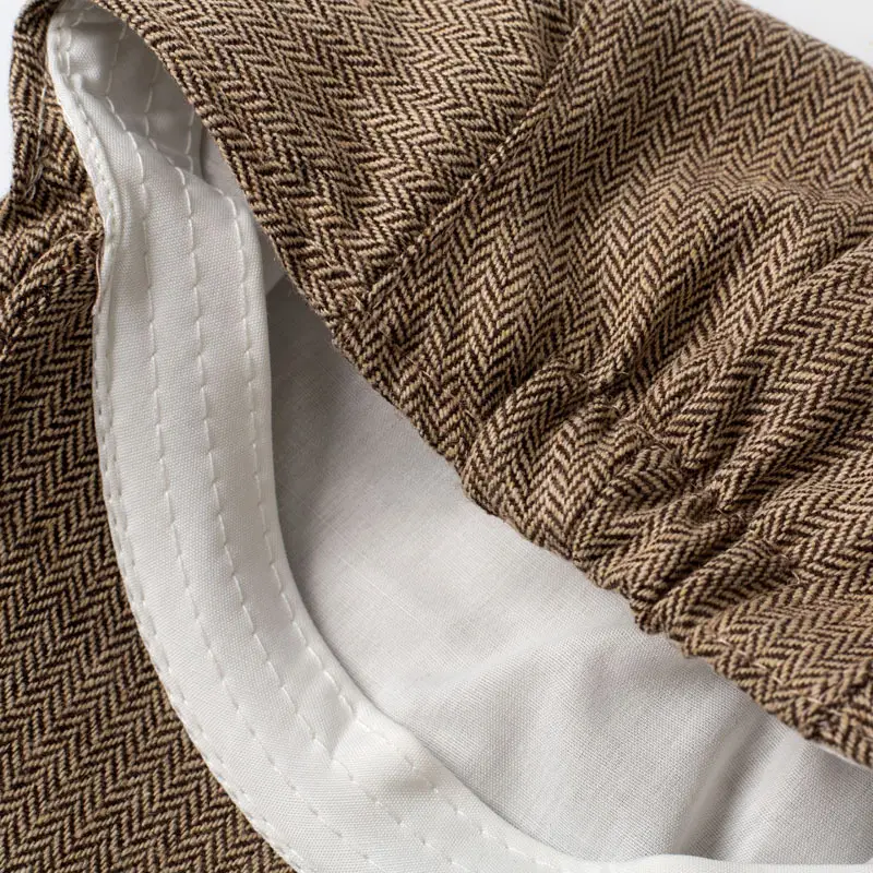 Children's Brown Embroidered Beret Cap — feature 8