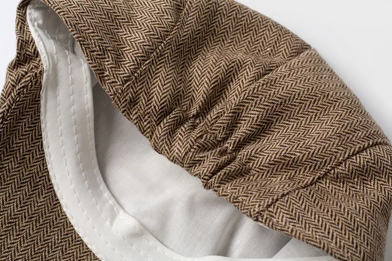 Children's Brown Embroidered Beret Cap — feature 9