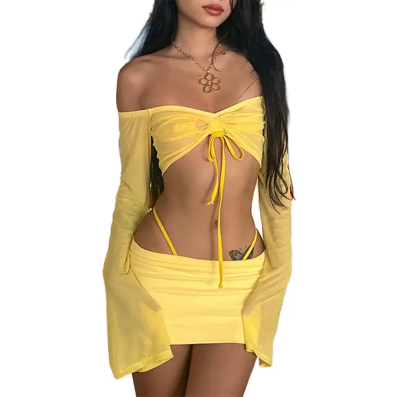 Black Slim Fit Long Sleeve Bra Top & Shorts Set - Image 6